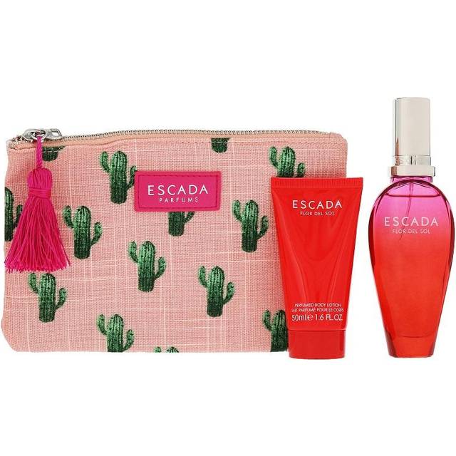 Escada Flor Del Sol Gift Set 50ml EDT + 50ml Body Lotion + Bag