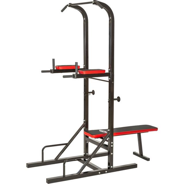 Tectake Power Tower Reeves, Bench Press, Pull-Up Bar, Dip and Leg Raise Station, Black