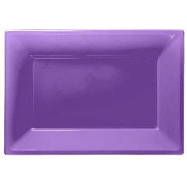 Amscan Plastic 3 Serving Platters, New Purple