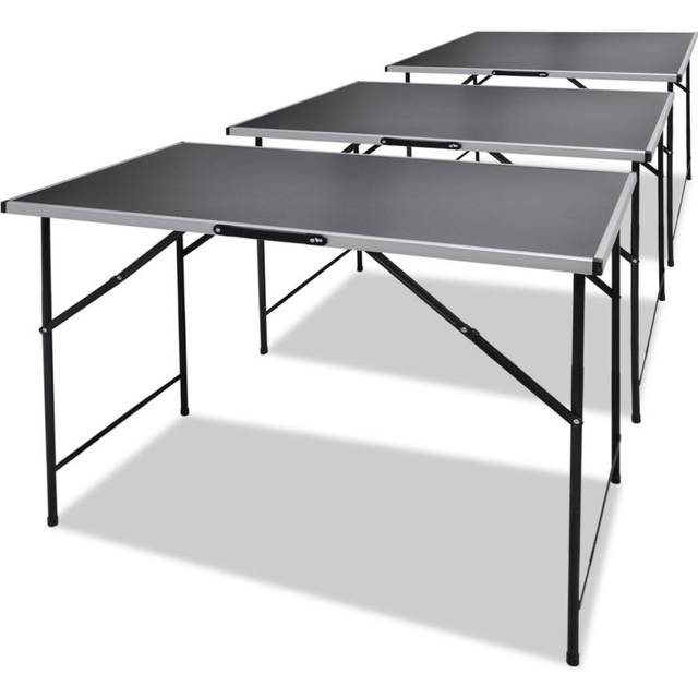vidaXL Pasting Tables 3 pcs Foldable - Black