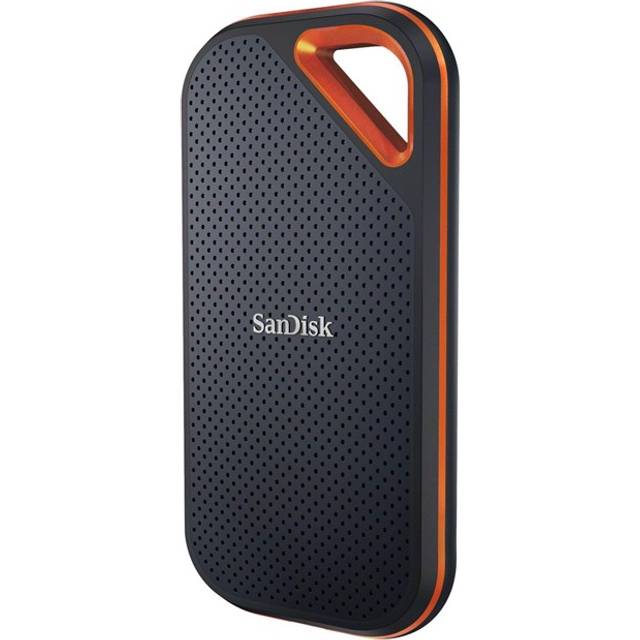 SanDisk 1TB Extreme PRO Bärbar SSD, Extern NVMe Solid State-enhet, upp till 2000 MB/s, IP65-klassad damm- och vattenbeständighet, 256 bitar AES hårdvarukryptering, Svart