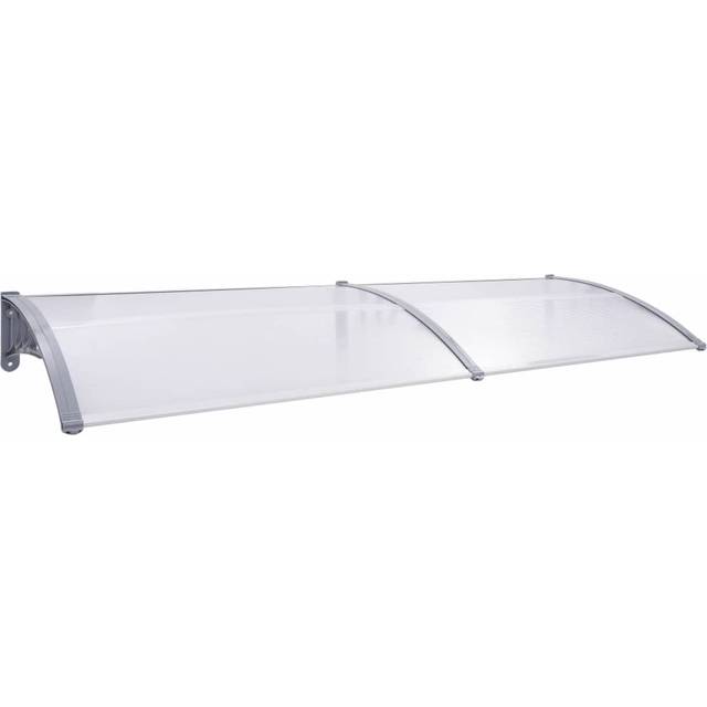 vidaXL Door Canopy Grey and Transparent 240x75 cm PC - Multicolour
