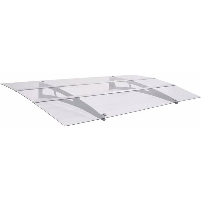 vidaXL Door Canopy Silver and Transparent 150x90 cm PET