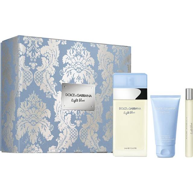 D&G Light Blue Pour Femme Gift Set 100ml EDT Spray + 50ml Body Lotion + 10ml EDT
