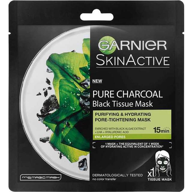 Garnier - Skinactive Pure Charcoal Black Pore-Tightening + Hydrating Sheet Mask For Oily Skin - Transparent