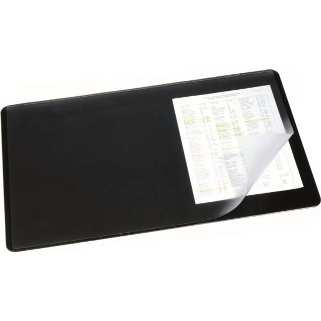 Durable Desk Mat with Transparent Overlay 600x400mm Black - 7202/01