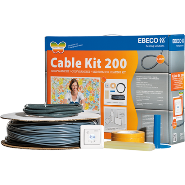 Golvvärme El Ebeco Cable Kit 200 100W 8,9M 0,6-1,3M²
