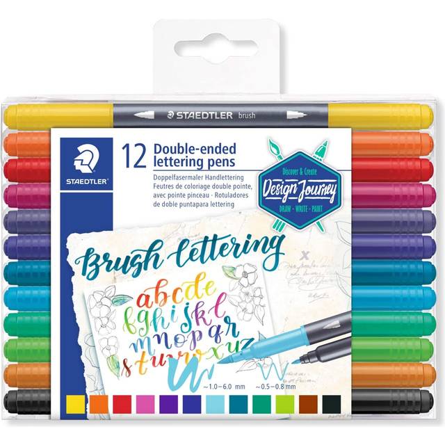 Staedtler Dual Ended Brush Lettering Pens 12pk