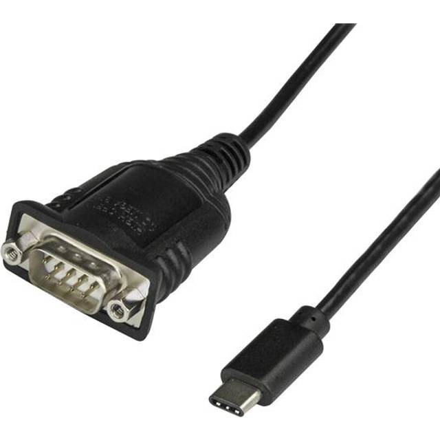 StarTech.com USB C till seriell adapterkabel 40 cm (16 tum) – USB typ C till RS232 (DB9) konverteringskabel – USB-C seriekabel för PLC, skannrar, skrivare – hane/hane – Windows/Mac/Linux (ICUSB232C)