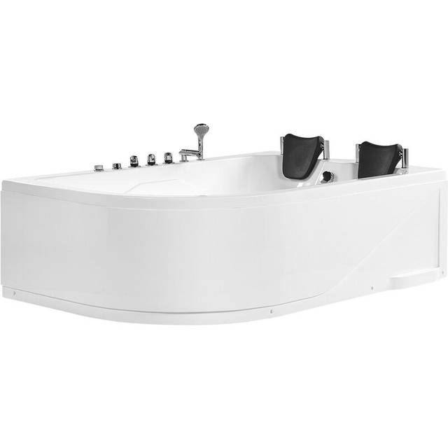 Corner Hot Tub with LED CALAMA Left Hand 1800 x 1200 mm White