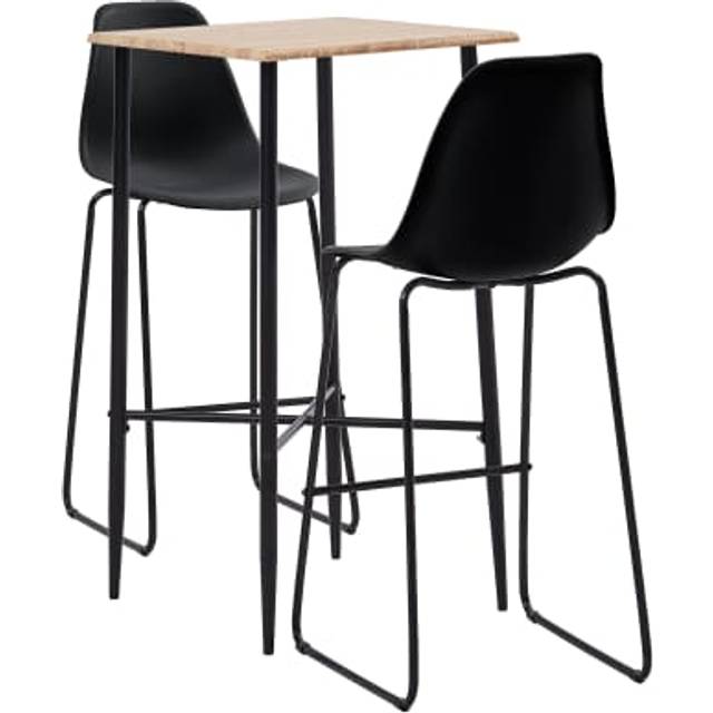 vidaXL 3 Piece Bar Set Plastic Black