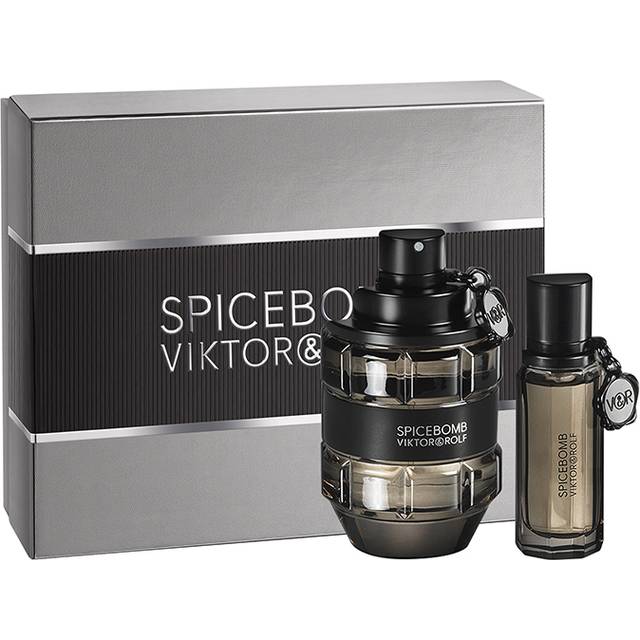 Viktor & Rolf Viktor & Rolf Spicebomb Eau De Toilette Men's Aftershave Gift Set Spray (90Ml) With 20Ml, Silver
