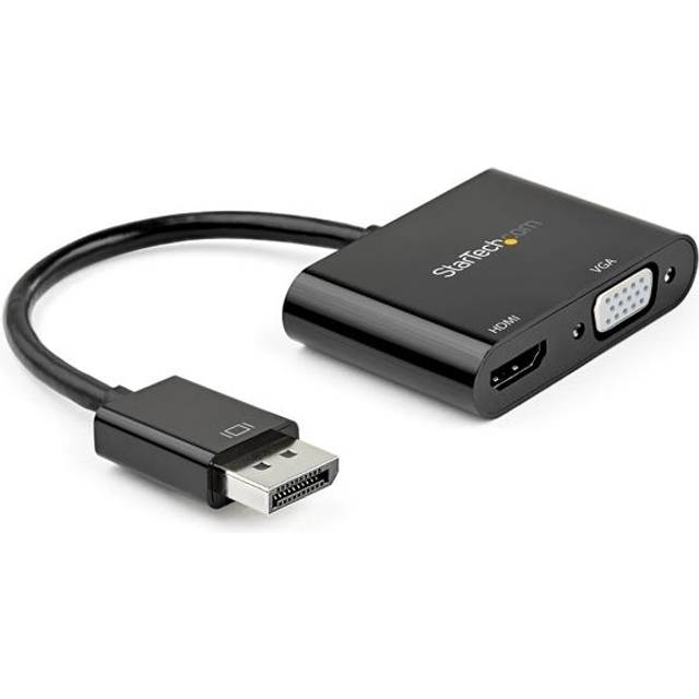 StarTech.com DisplayPort till HDMI VGA-adapter – DisplayPort 1.2 HBR2 till HDMI 2.0 (4K 60Hz) eller VGA 1080p konverteringsdongel – DP till HDMI eller VGA-skärmadapter – digital videoskärmsadapter