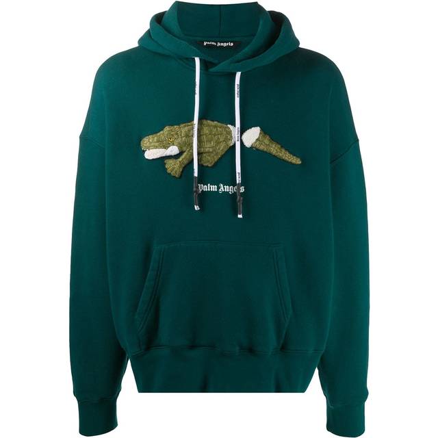 Men's Palm Angels Croc Design Black Hoodie - Size: Regular/36