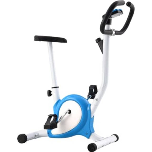vidaXL Exercise Bike with Belt Resistance Blue