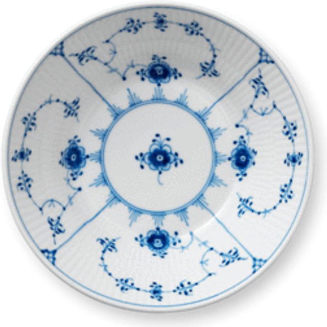 Royal Copenhagen Musselmalet Riflet Tallerken Coupe 15 cm - NO_SIZE Kakfat Från Magasin - Hvid (NO_SIZE)