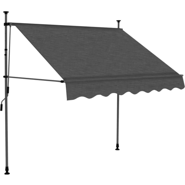 Manual Retractable Awning with led 150 cm Blue and White Vidaxl