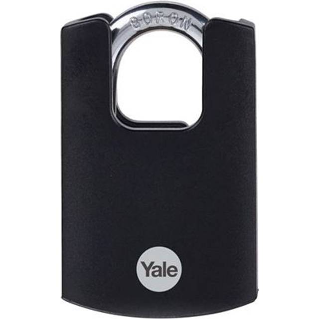 Yale Y121B/40/125/1 Brass Closed Shackle Padlock (40 mm) - Black Outdoor Weatherproof Lock for Chain, Door, Gate, Toolbox - 3 Keys - High Security