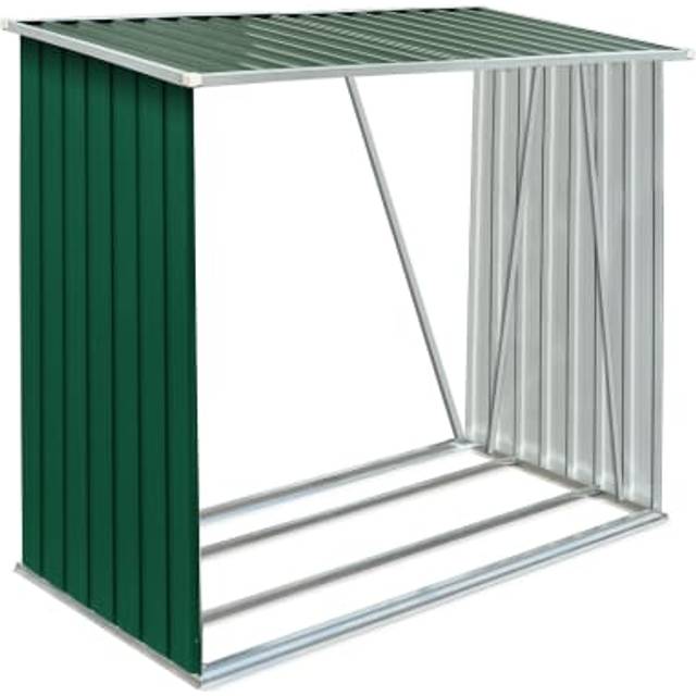 vidaXL Garden Log Storage Shed Galvanised Steel 163x83x154 cm Anthracite - anthracite