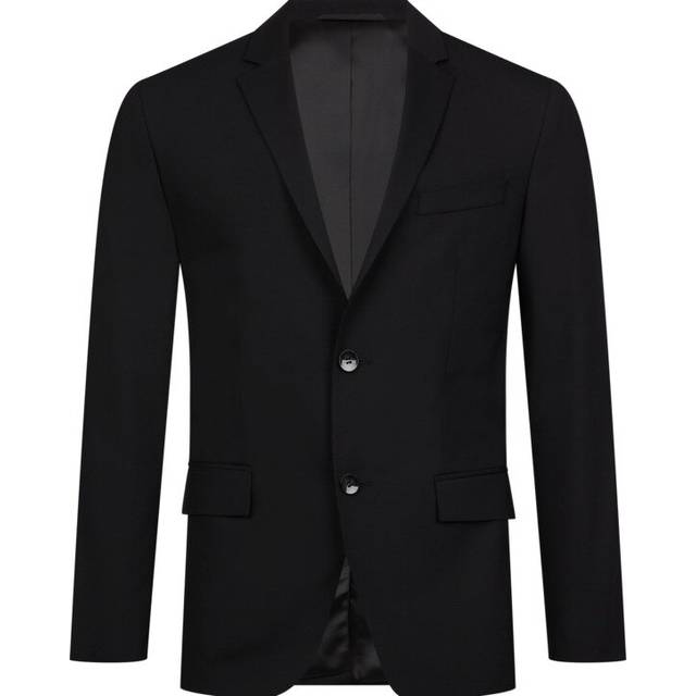 CALVIN KLEIN Stretch Wool Slim Suit Blazer |Svart |48