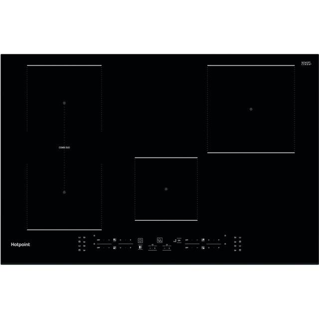 TB3977BBF Black 77cm 4 Zone Flex Zone Induction Hob - Black Glass