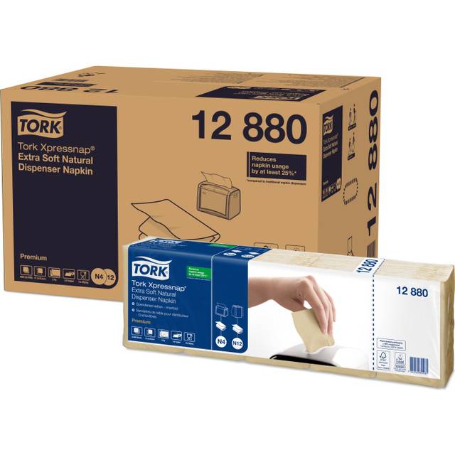 Tork Xpressnap 2-Ply Napkins 2 Fold White (1000 Pack)