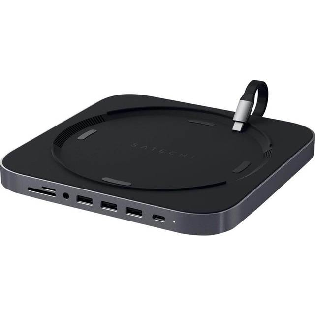 Satechi Type-C Aluminum Stand & Hub - USB-C Data Port, Micro/SD Card Readers, USB 3.0 & Headphone Jack Port - Compatible with 2020 & 2018 Ma