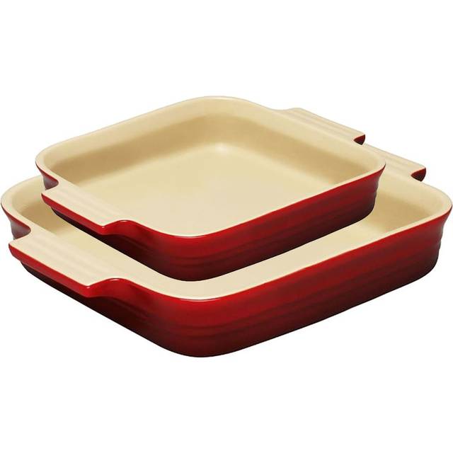 Le Creuset Stoneware Square Oven Dish, Set of 2