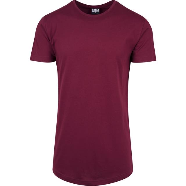 Urban Classics - Shaped Long Port - T-Shirt - burgundy - S - 100% Cotton,Jersey