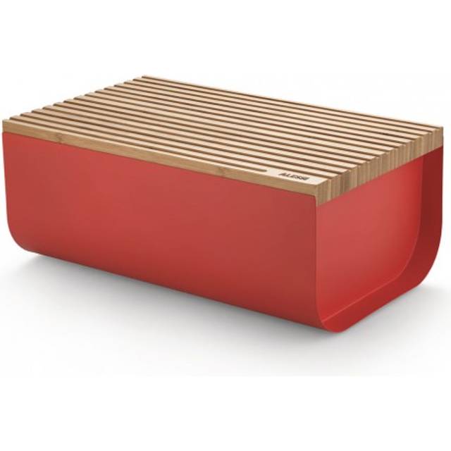 Alessi - Mattina Bread Box - warmes grau/epoxylackiert/LxBxH 34x21x14cm/Schneidebrett aus Bambus - warm grey (14.0 x 34.0 x 21.0cm)