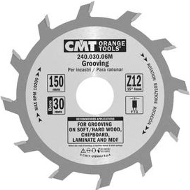 CMT Orange Tools 240.060.06 M - Circular Saw Blade for Groove Cutter 150 x 6 x 30 Teeth 12