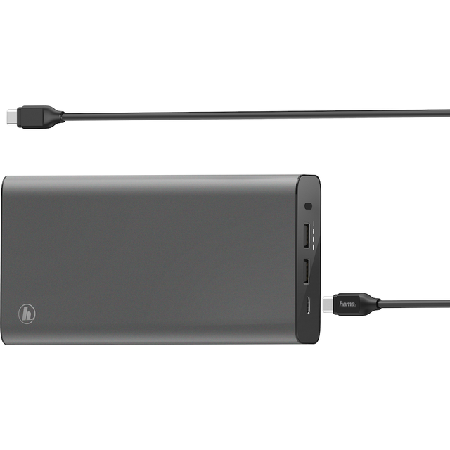 Hama 00200012. Battery capacity: 26800 mAh Battery technology: Lithium-Ion (Li-Ion). USB Type-A output ports: 2 USB Type-C ports quantity: 1. Product colour: Anthracite