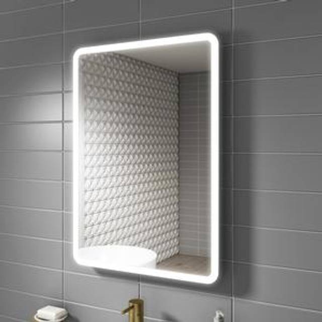 Rectangular Heated Bathroom Mirror with Lights 500 x 700mm - Ariel
