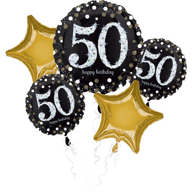 "50. Geburtstag" Glitzer Ballon-Set, 5-teilig