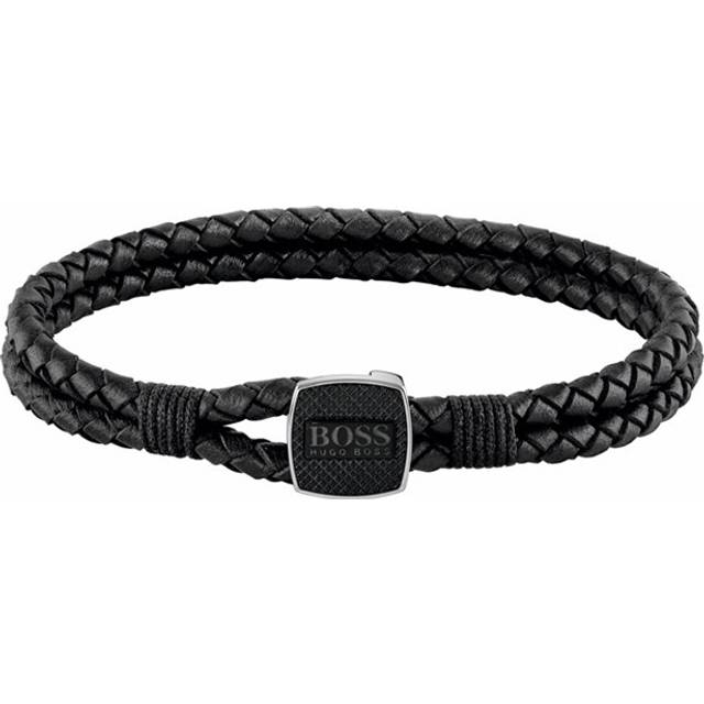 BOSS Men's Braided Leather Bracelet