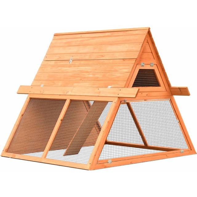 vidaXL Rabbit Hutch Solid Pine & Fir Wood 152x128x108 cm - Brown