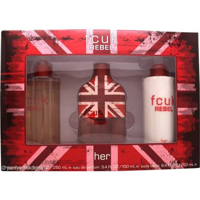 FCUK Rebel For Her Gift Set 100ml EDT + 250ml Body Lotion + 250ml Fragrance Mist