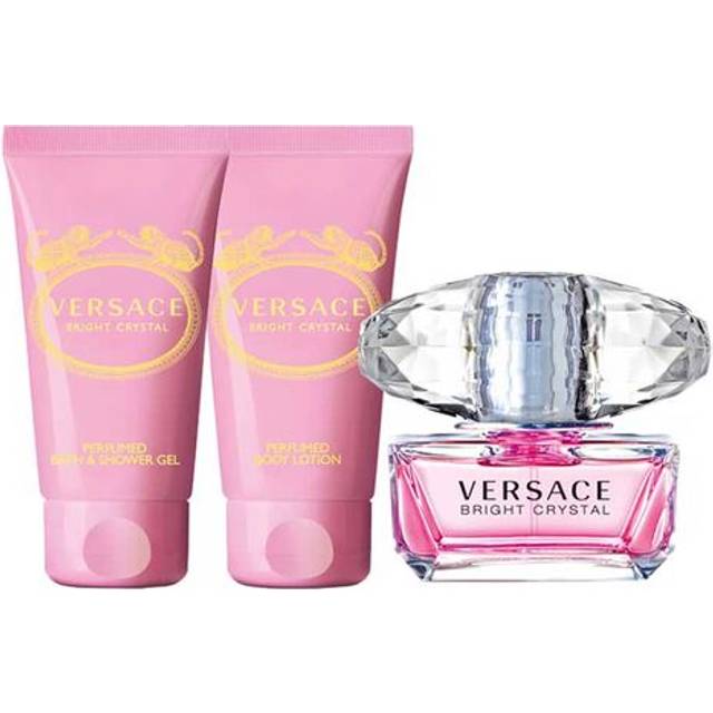 Versace Bright Crystal Gift Set 50ml Eau De Toilette + 50ml Shower Gel + 50ml Body Lotion