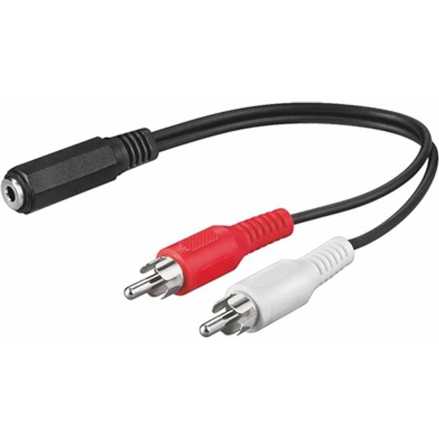 Goobay Adapter för ljudkabel 3,5 mm uttag till RCA-plugg Pawl 3,5 mm-uttag (3-pin, Stereo) > 2x RCA-kontakt (ljud vänster / höger)