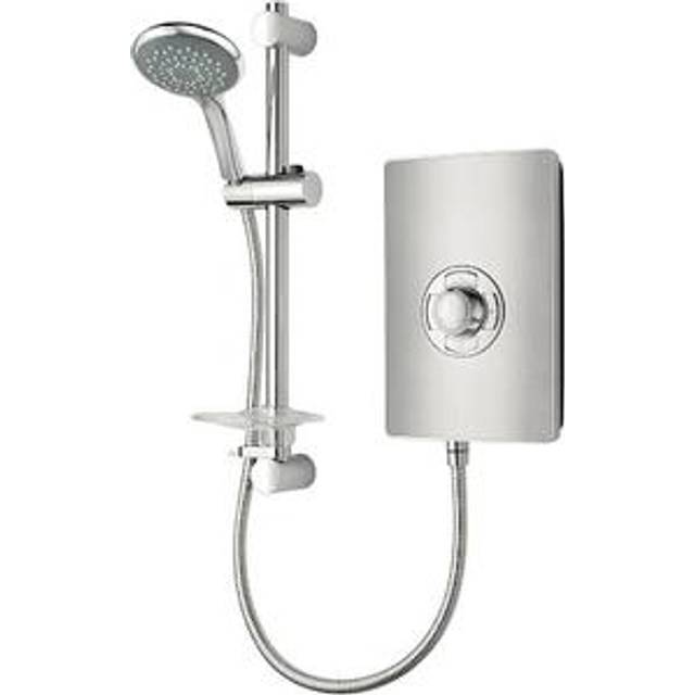 Triton aspirante 8.5kw brushed steel electric shower - includes head + riser