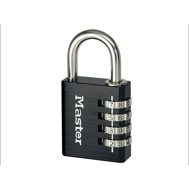 Master Lock Combination Padlock Aluminium 40 x 78 x 15mm Black