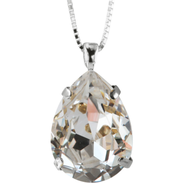 Classic Drop Necklace Rhodium - Stjärnurmakarna