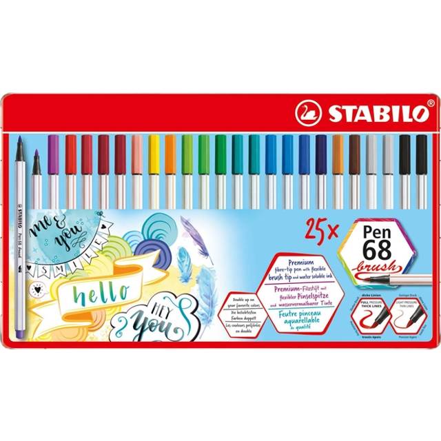 Stabilo Premium Fibre-Tip Pen 68 Brush - Tin of 25