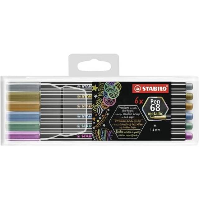 STABILO Pen 68 Plastic Wallet Metallic Colours Set of 6