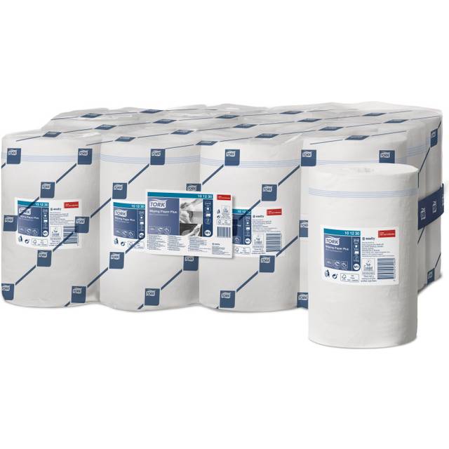 TORK 101230 Wiping Paper Plus Mini, Centrefeed Roll (Pack of 12)