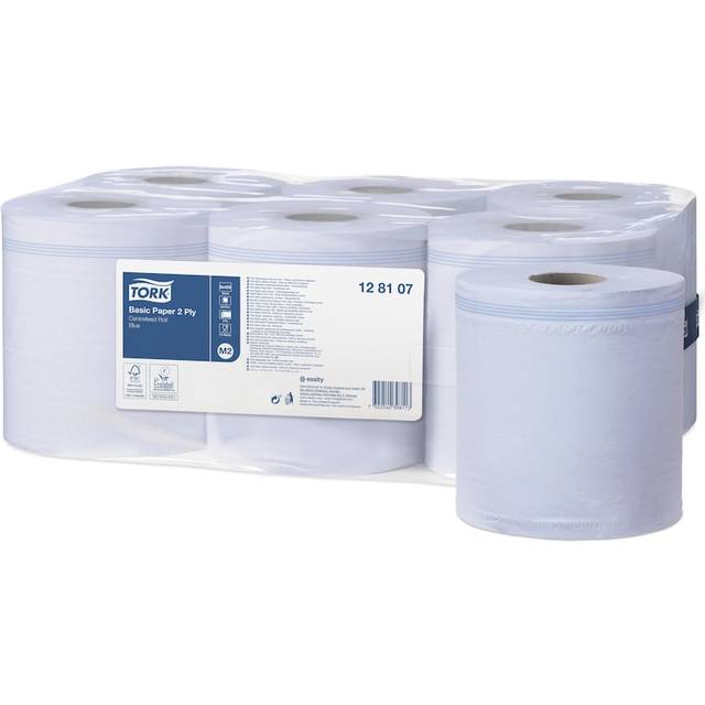 TORK Multipurpose Wiping Paper Towels Suitable for M2 Centrefeed System Big Dispensers, Blue, 6 x 150 m
