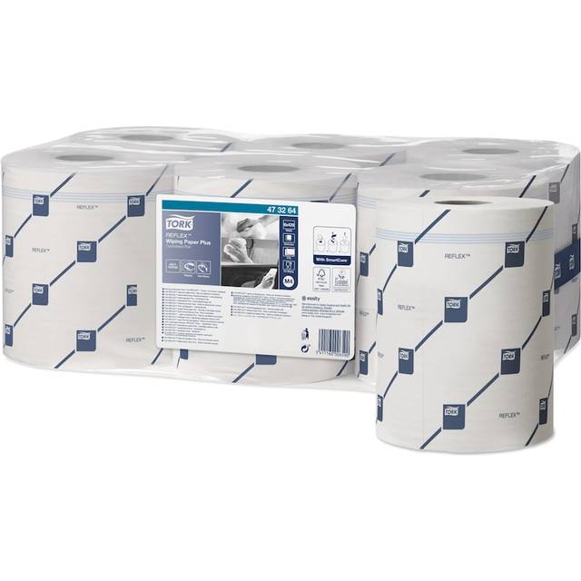 Tork M4 Reflex Wiping Paper White 2 Ply 473264 6 Rolls of 429 Sheets