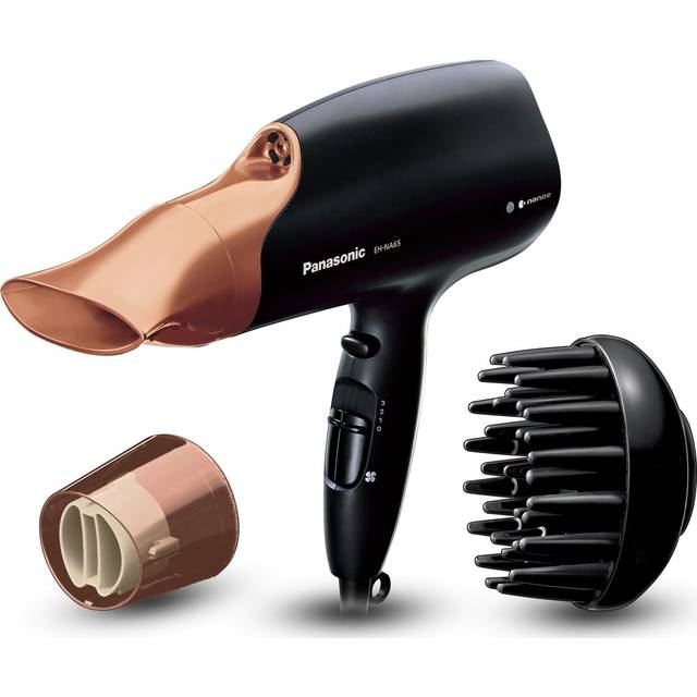 Panasonic EH-NA65CN895 Nanoe Hair Dryer with Diffuser, Quick Dry & Styling Nozzle - Visibly Improved Shine (Rose Gold), Gifts for women