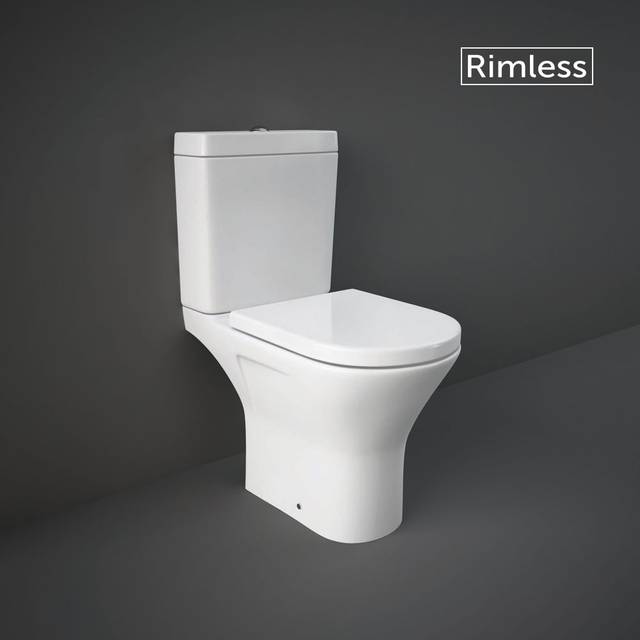 Rak Ceramics - rak Resort Mini Rimless Close Coupled Full Access Toilet Pack - Soft Close Seat