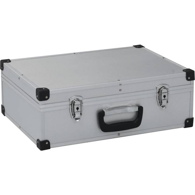 vidaXL Verktygsväska 46x33x16 cm silver aluminium